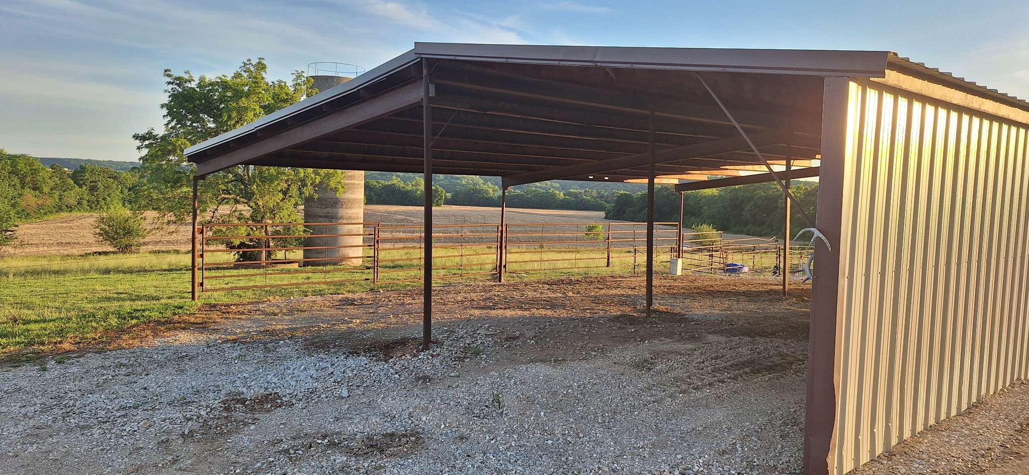 Covered pole barn event area